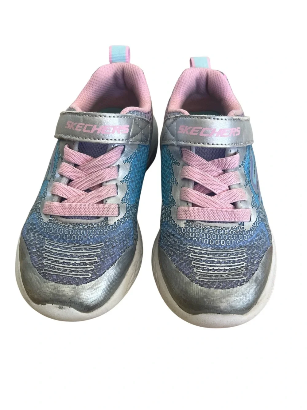 Skechers Kids Blue & Pink Lightweight Athletic Sneakers